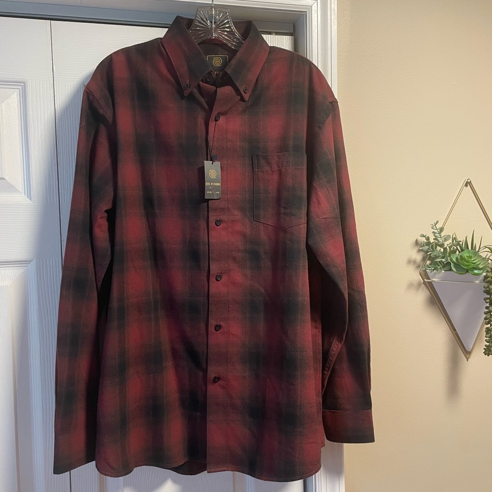 NWT F/X Fusion Burgundy and Black Flannel
